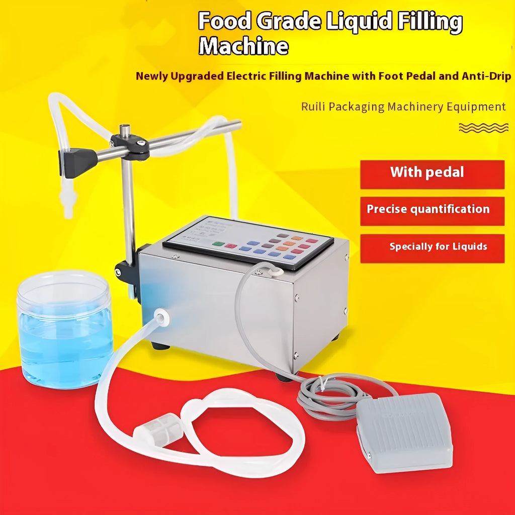 CNC Filling Machine GFK-280 automatic quantitative liquid dispenser unit on a bench.