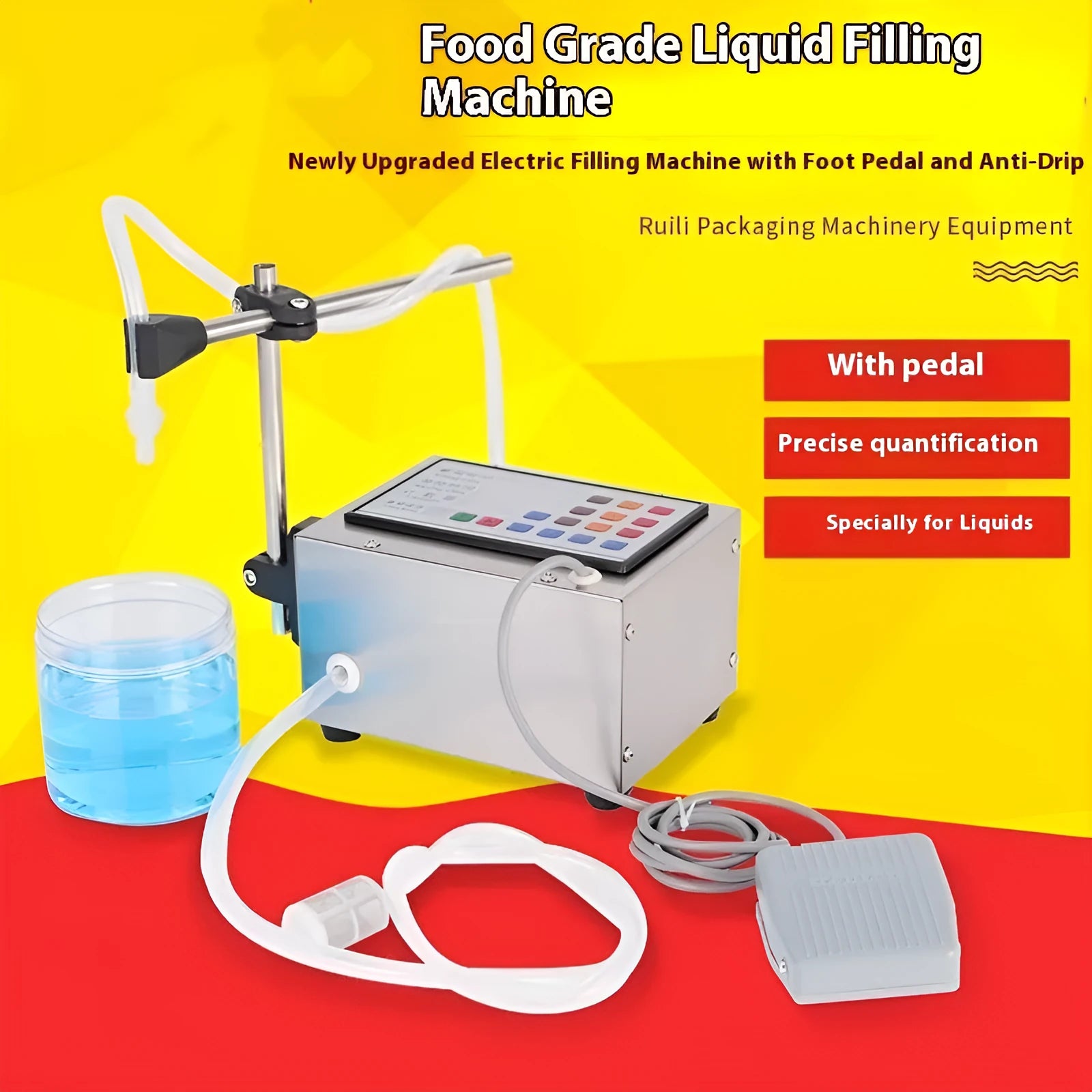 CNC Filling Machine GFK-280 automatic quantitative liquid dispenser unit on a bench.