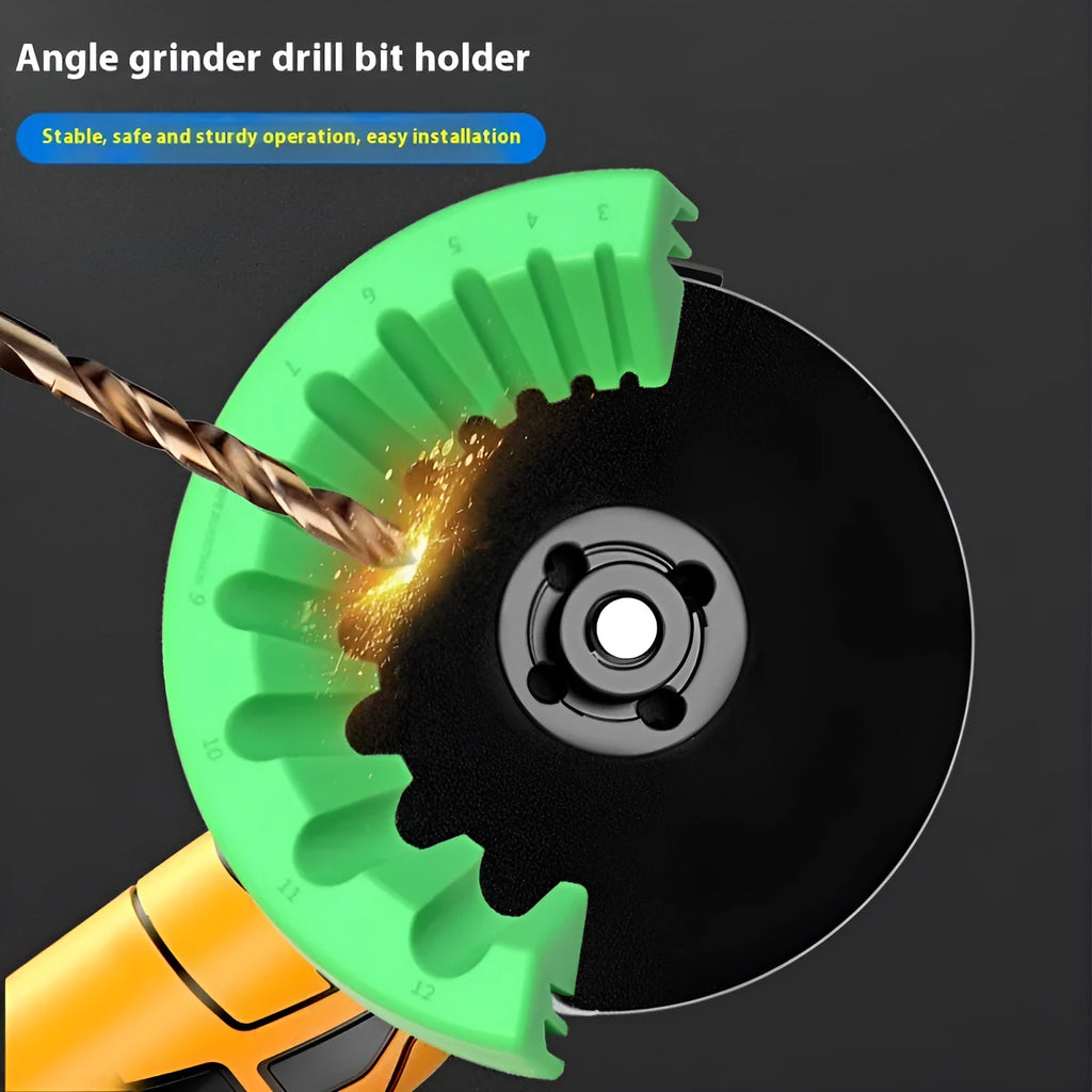 Angle grinder grinding bit bracket holder for silicon sealant removal, yellow patent model, compatible with sizes 3-12