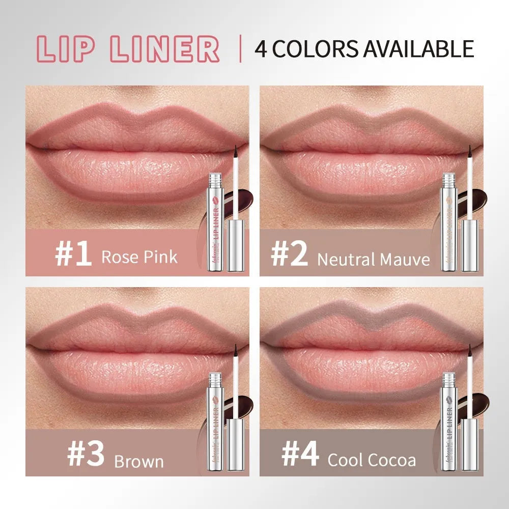 Matte finish pointed toe tear and pull lip liner in shade Rose Pink with durable easy colour formula