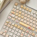 140-piece Rabbit Bear Restaurant themed PBT keycap set for mechanical keyboards with EOA height profile