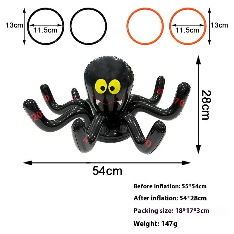 Colourful inflatable PVC throwing toy with octopus ferrule design for Halloween games