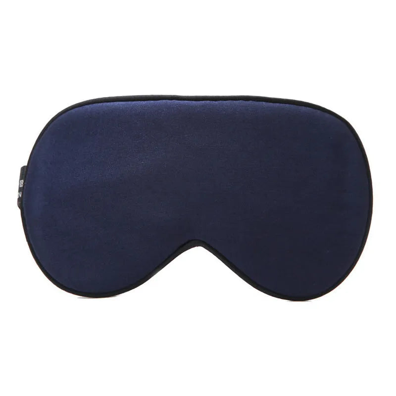Double-sided mulberry silk eye mask with embroidered print in various colours measuring 22x11cm