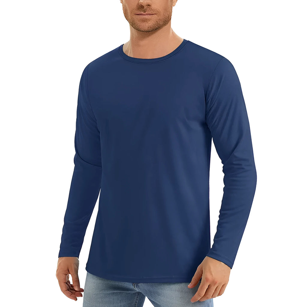 UV protection quick-dry casual long sleeve top in solid colour polyester fabric
