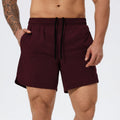 Men's moisture-wicking nylon basketball tennis running shorts in black, mid-waist, size S to XXL