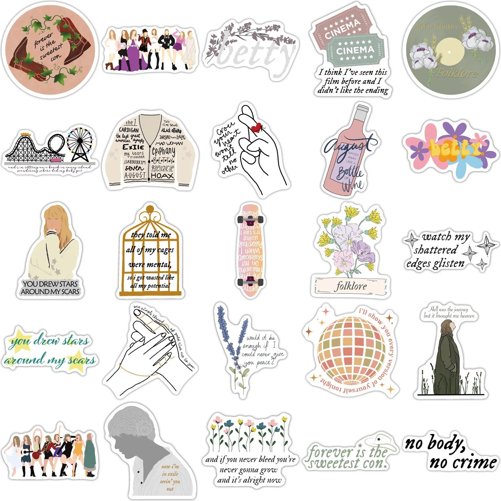 Graffiti cartoon pattern waterproof adhesive stickers for luggage and notebooks