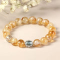 Citrine crystal bracelet with 10mm geometric stone in polished finish