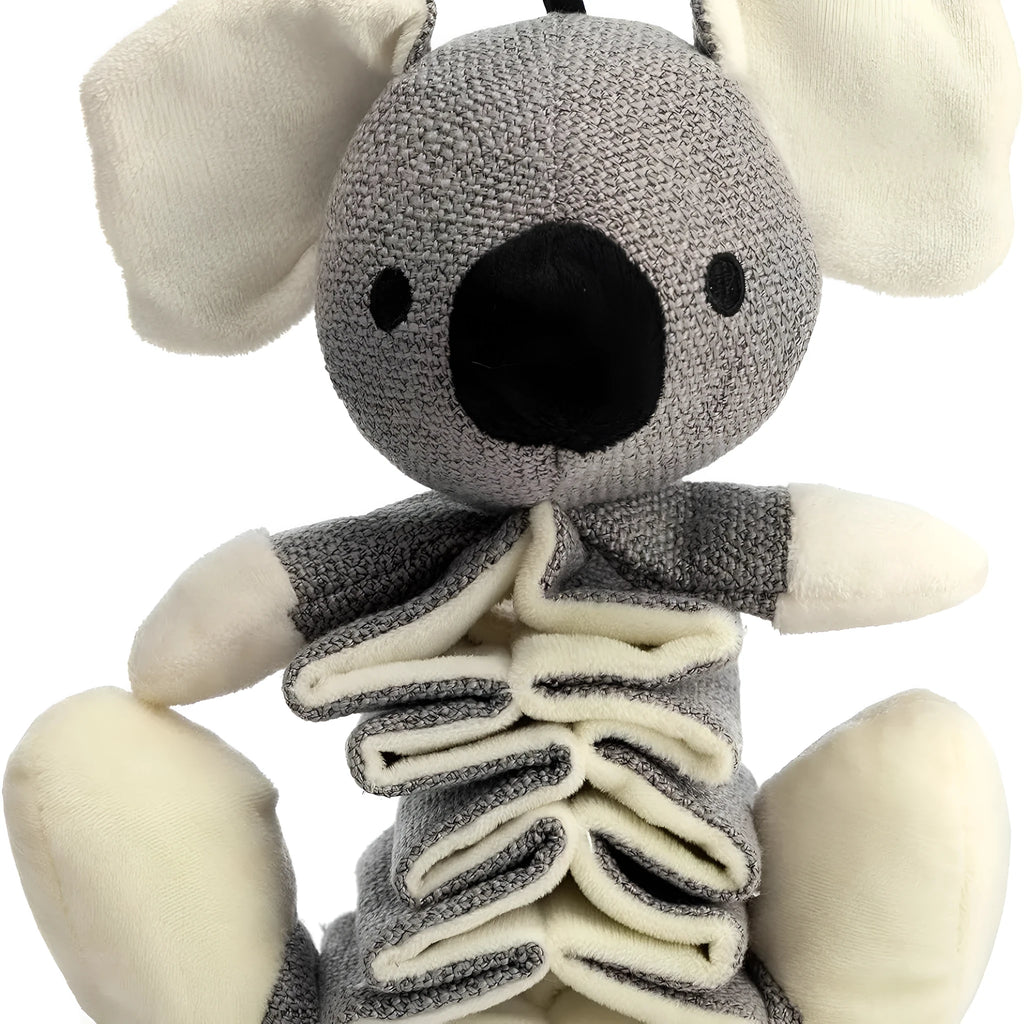 Grey koala dog squeaky toy measuring 30cm with crinkle paper inside for noise