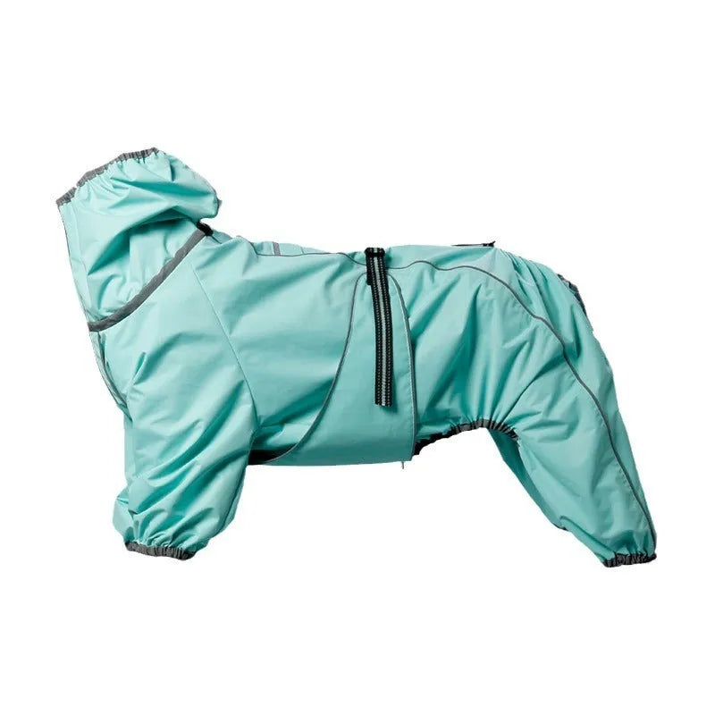 Dog shell jacket cotton-padded in red colour on a white background