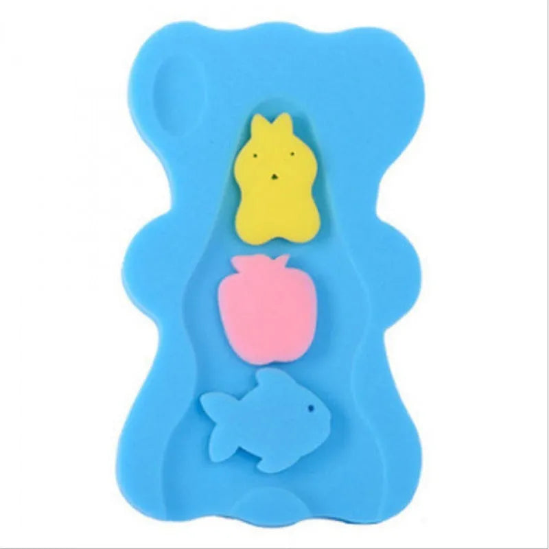 Non-slip baby bath mat in polyurethane sponge, 4.7cm thick, blue colour option, for tub or pool use