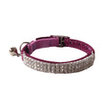 Cat collar with elastic buckle in six colour options including pink, black, red, blue, purple, dark brown