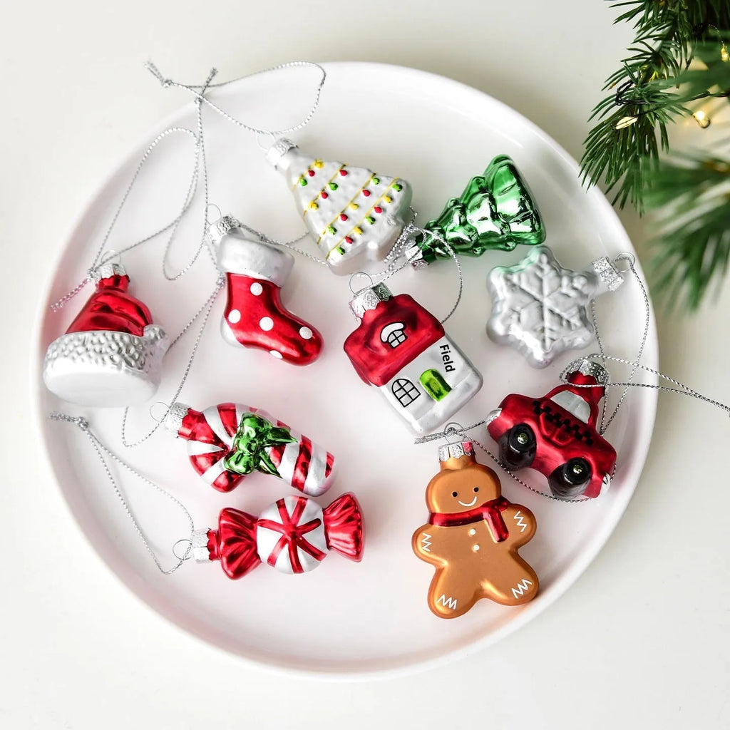 Glass snowman Christmas tree pendant ornament in national style with modern simple design