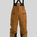 Men's waterproof ski trousers in black thickened linen fabric with flame retardant properties