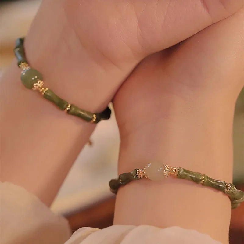 Hetian jade round bracelet for women in simple style with smooth stone texture