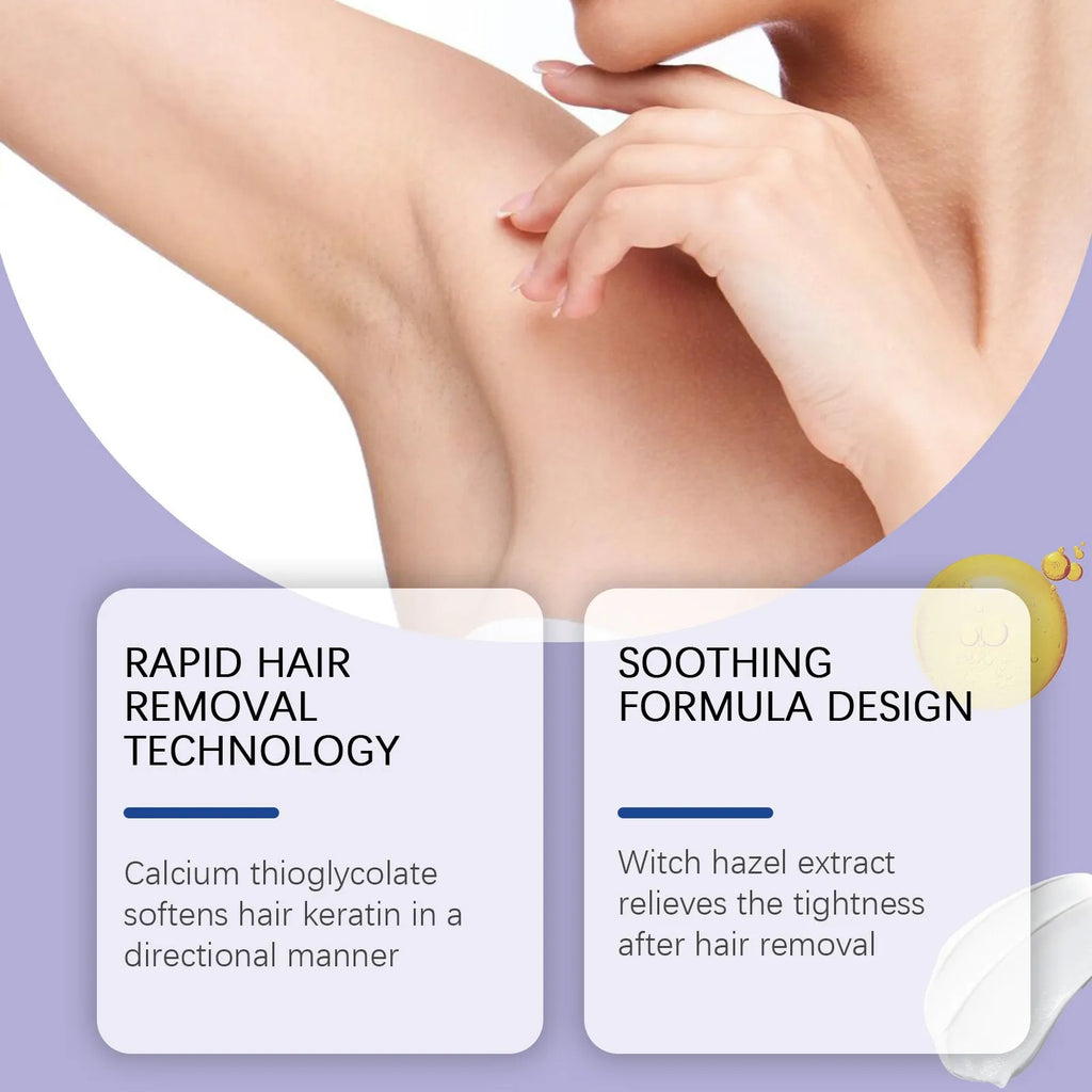 Moisturizing Care Oil hair removal cream 100g tube with glycerin and witch hazel for body hair removal