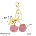 Three-dimensional cherry design key ring pendant in zinc alloy for women's bag and car key accessories