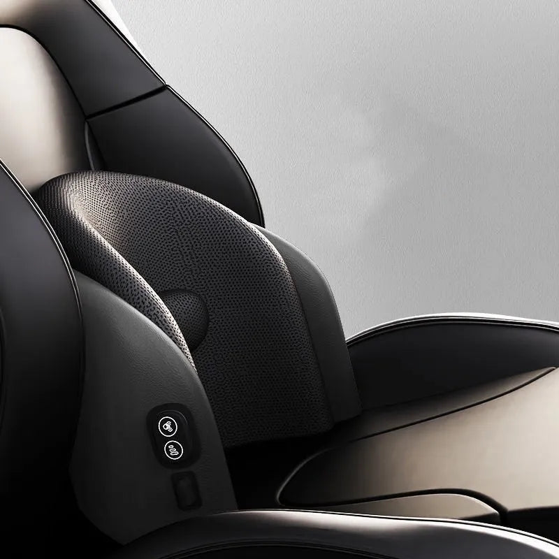 Car massage cushion for lumbar and neck support with memory cotton filling in multiple colour options