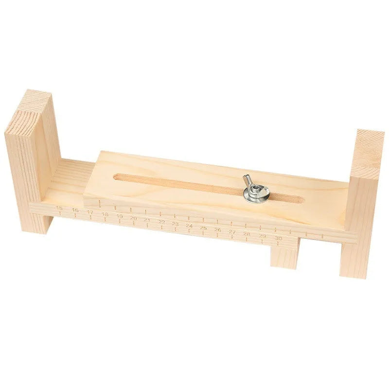 Solid wood handmade weaving rack with medium size and totem pattern, featuring fixing clips for bracelet and necklace DIY projects