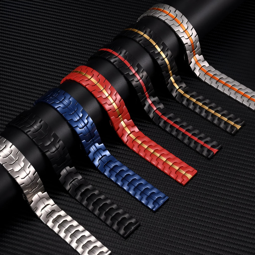 Stainless steel smartwatch band for Samsung Galaxy Watch with multiple colour options