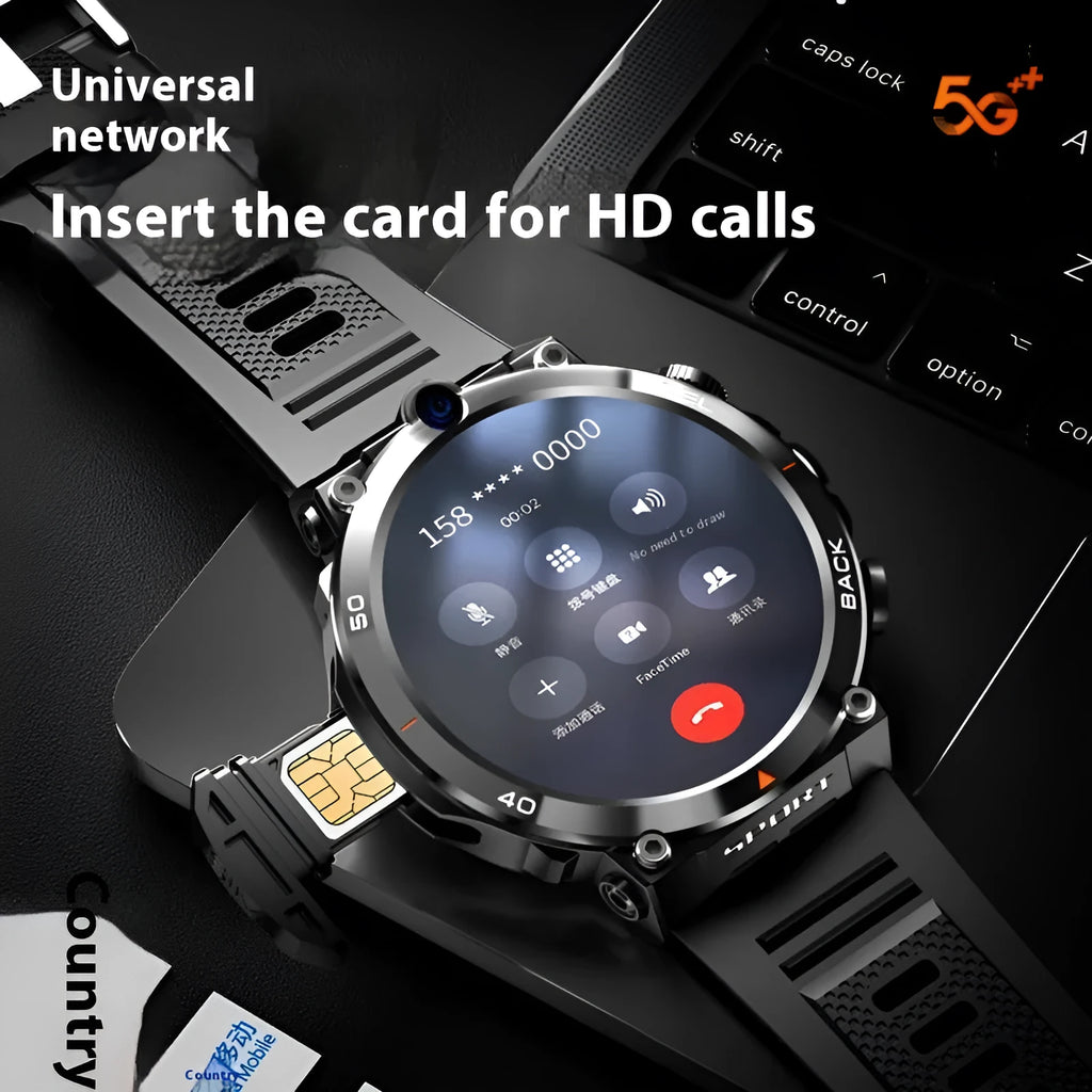 Multi functional sports smartwatch with dual cameras and GPS positioning on display
