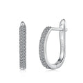 Women's 925 silver electroplated U-shaped geometric text ear clips clip-on earrings