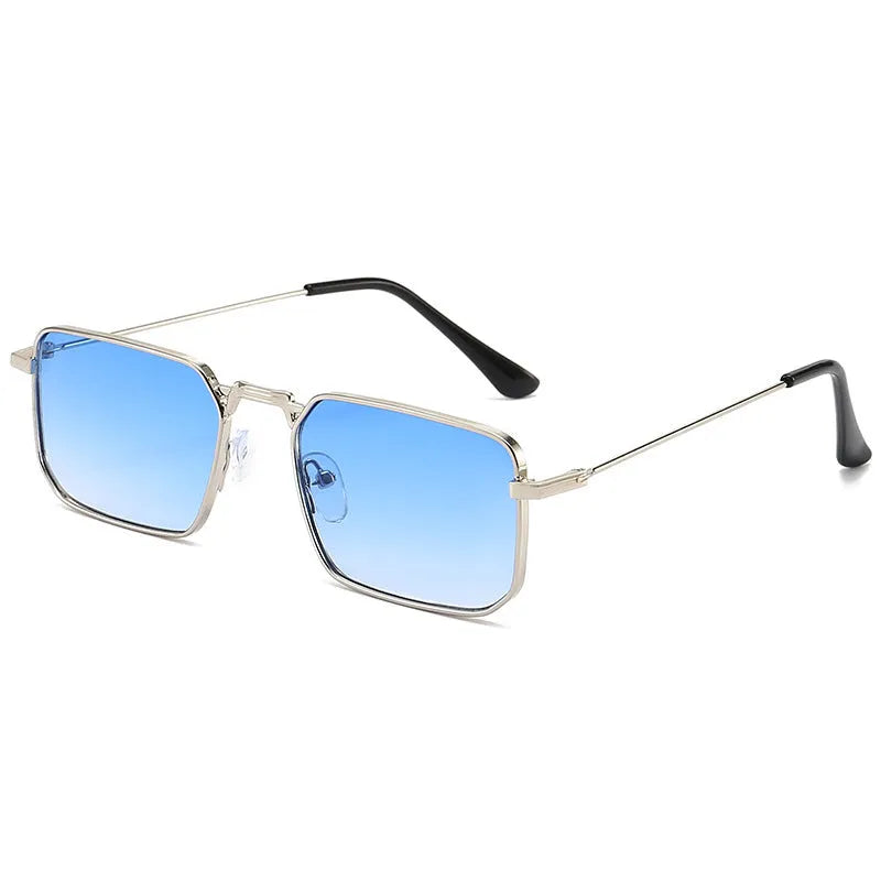 Square men's steampunk sunglasses with gold frame and gray piece, five colour options available