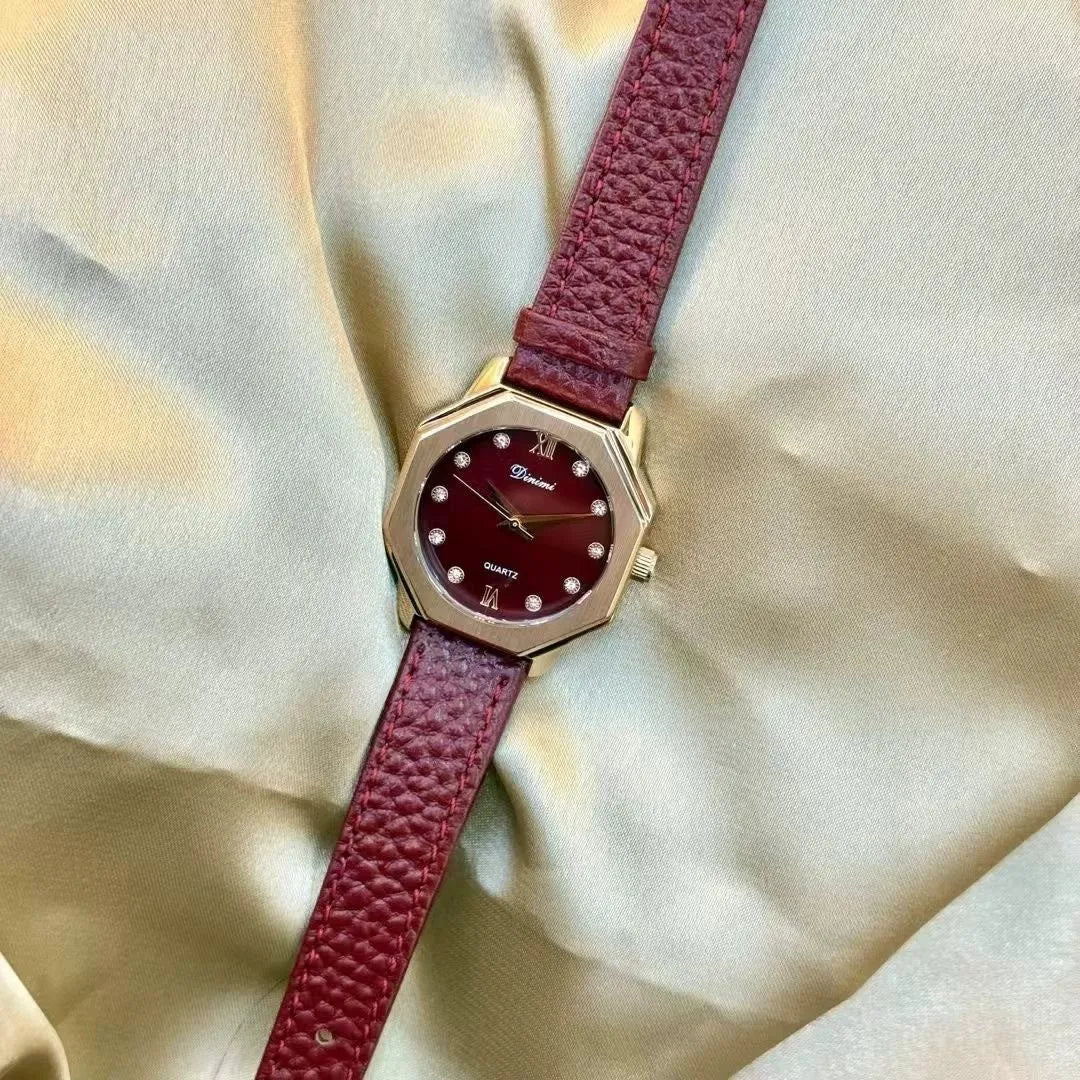 Alloy women's watch with Chinese style dial design options including camellia pattern and diamond arrangements