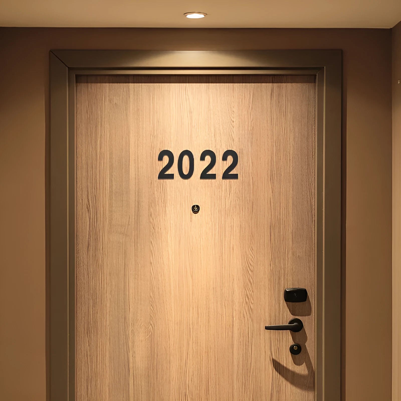 Black stainless steel adhesive house number 7.5cm waterproof for door or wall mounting
