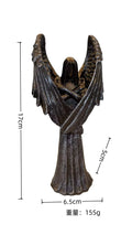 Dark angel resin statue ornament measuring 17 cm height with detailed sculptural features