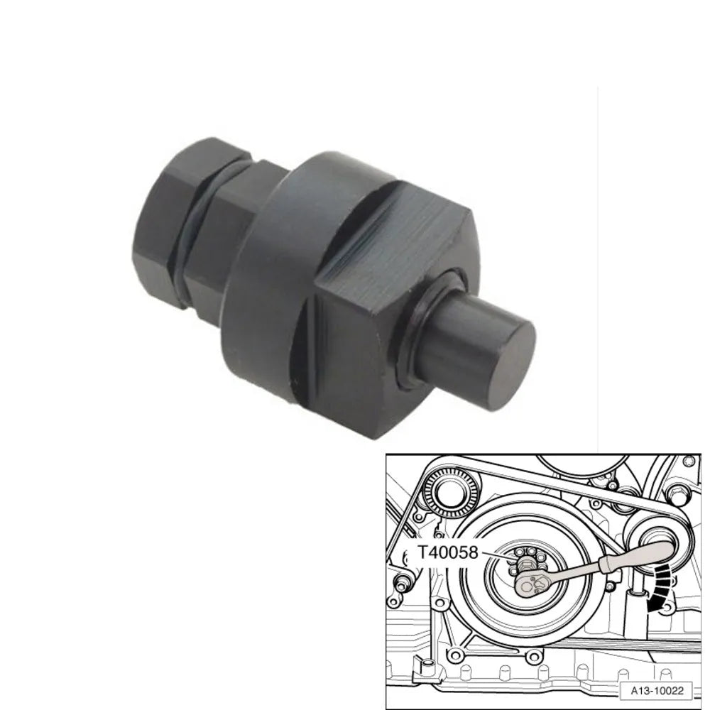 Aodi T40058 crankshaft rotating sleeve timing tool adapter with directional arrows