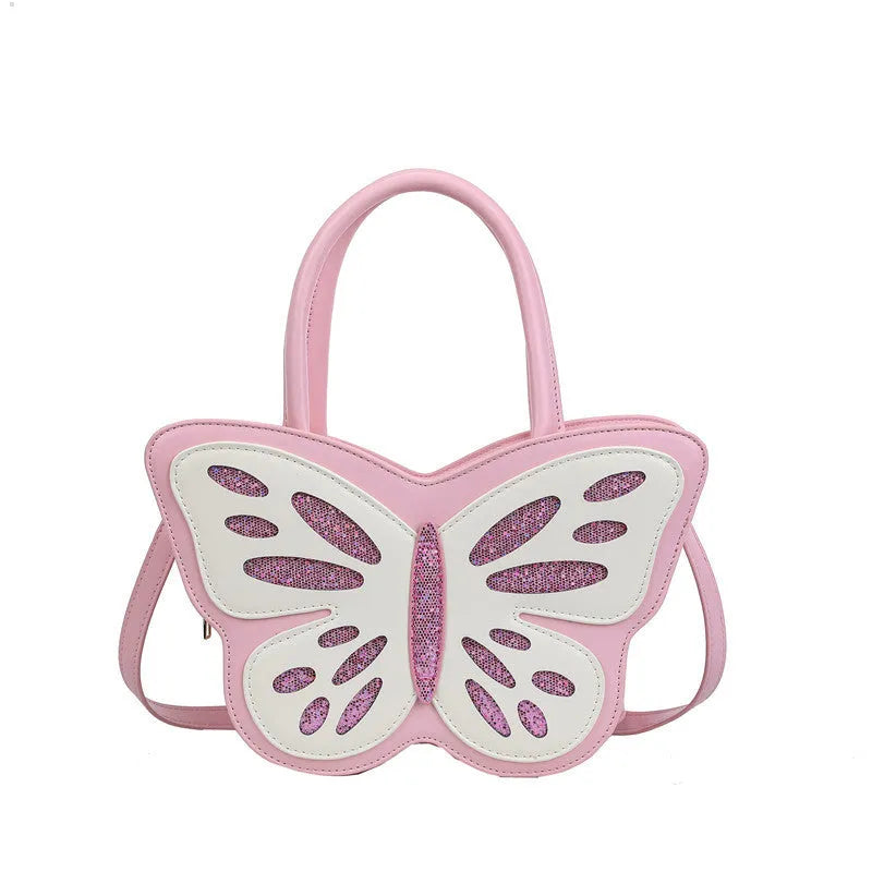 Square crossbody shoulder bag in PU leather with contrast colour detailing showing dimensions