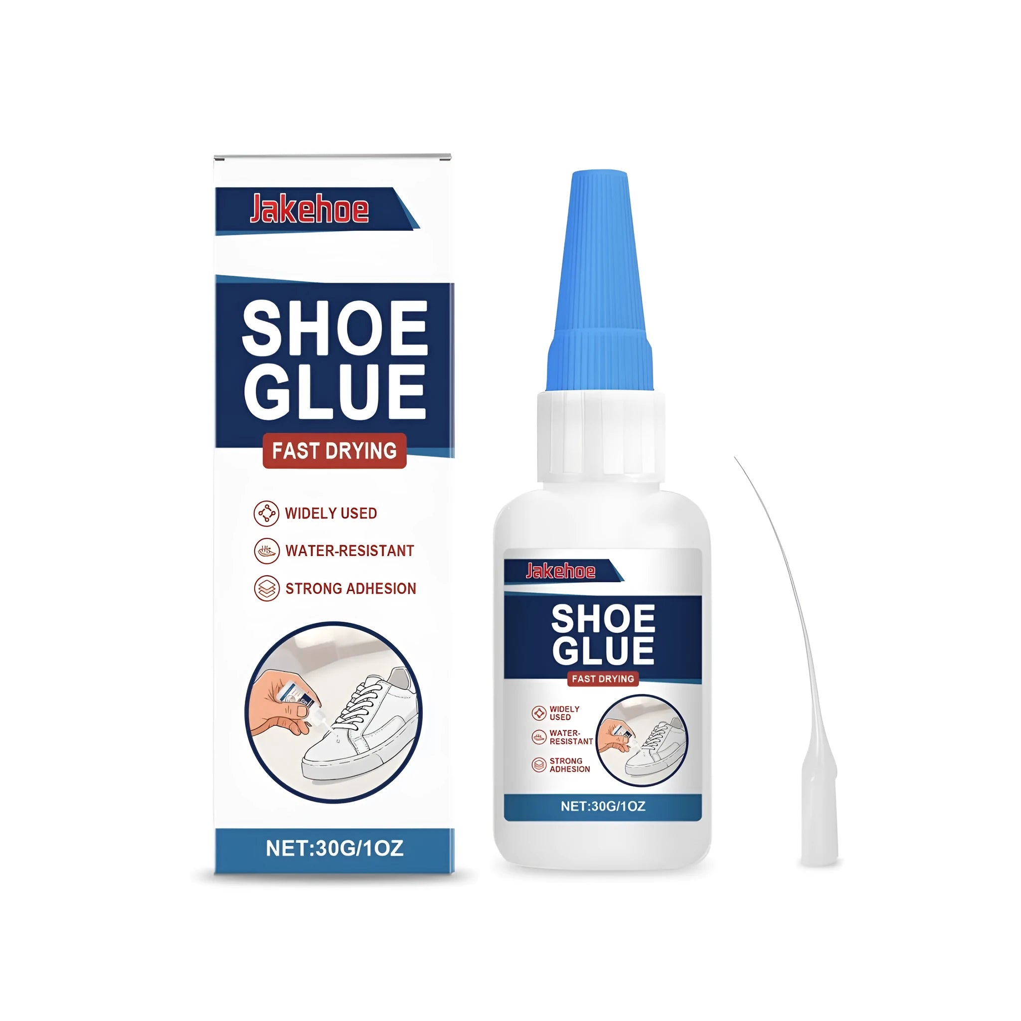 30g tube of shoe repair adhesive with separate dropper applicator for precise glue placement