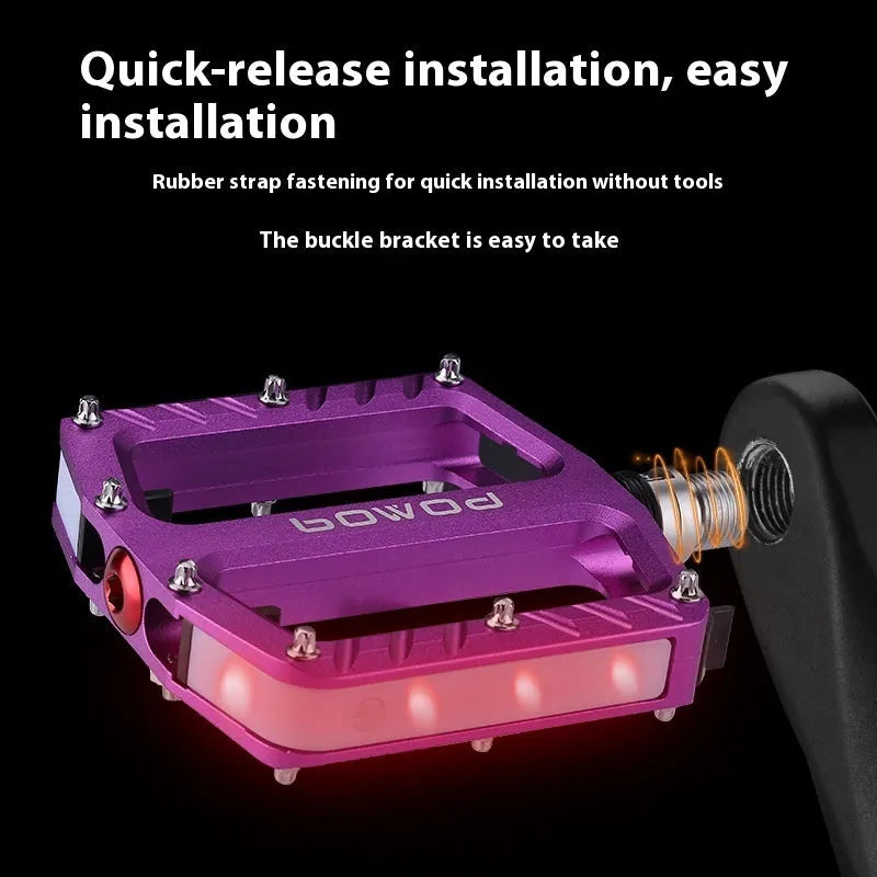 Bicycle luminous LED pedal aluminium alloy 710LED five colour options