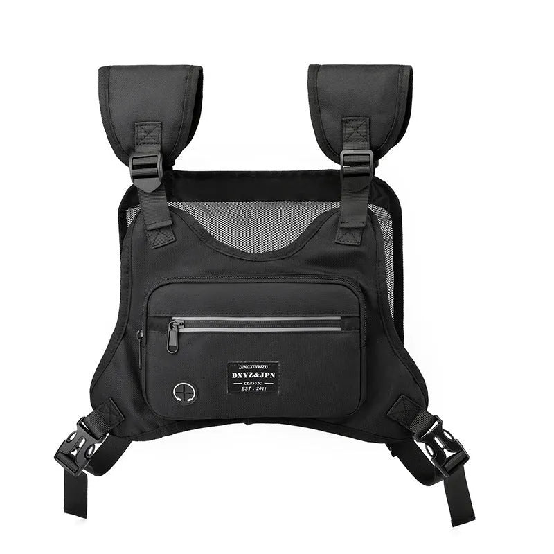 Waterproof nylon men's backpack with zippered compartments, soft surface finish, available in mesh cloth or common styles