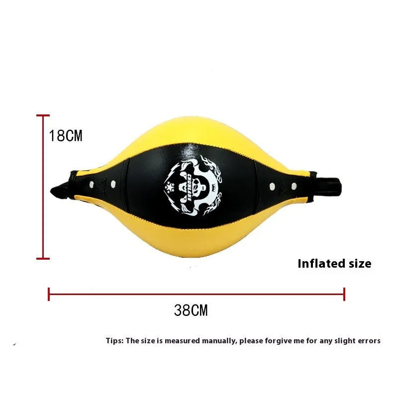 Diamond pattern boxing speed ball in black and red for Muay Thai and reaction training