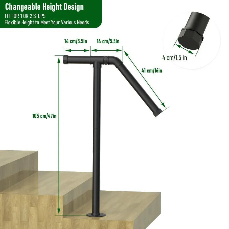 Black metal American-style ladder support bracket for wall-mounted loft ladders