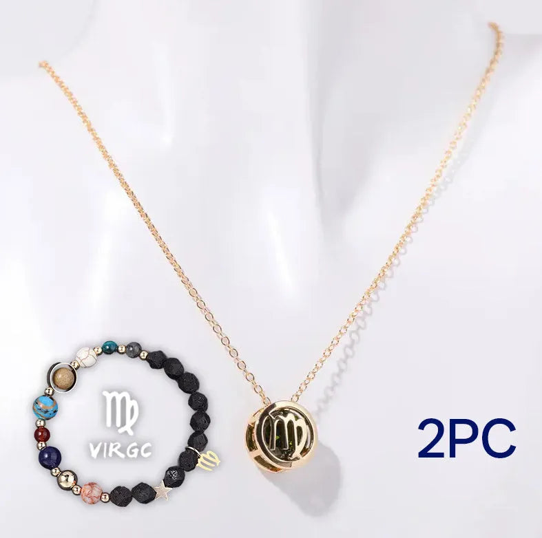 Natural stone beaded necklace and bracelet set with genuine stone beads in a matching style