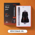 Automatic suction pen set with plastic body, ink feeder, and choice of 0.38mm or 0.5mm pen heads.