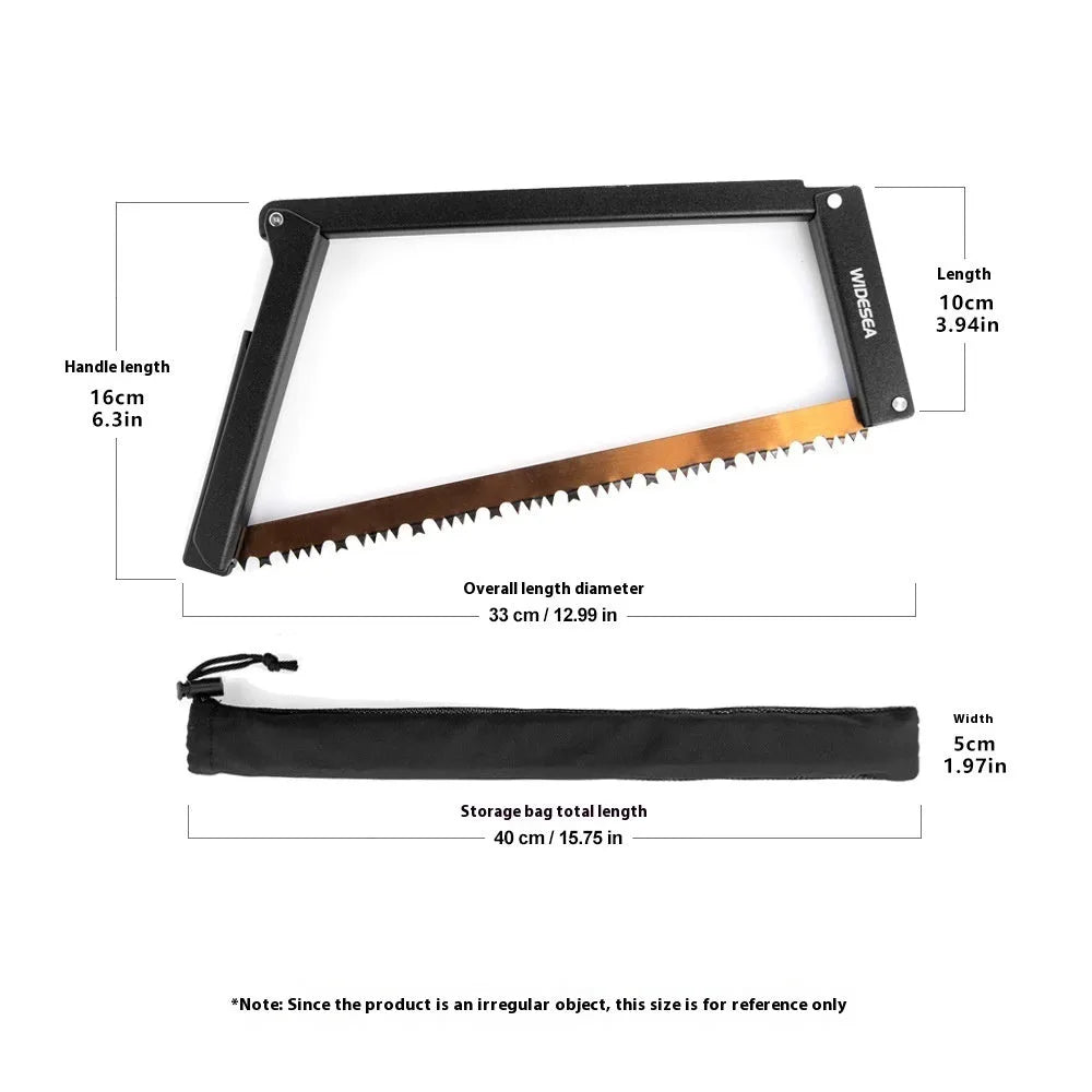 Black outdoor foldable saw with aluminium and nylon frame and No. 65 Gao Meng hacksaw blade