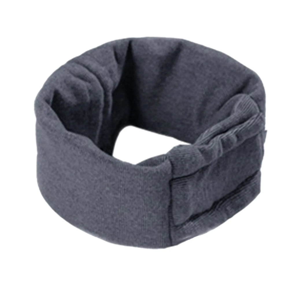 Black dog calming hoodie with ear muffs and closure, sized for medium dogs