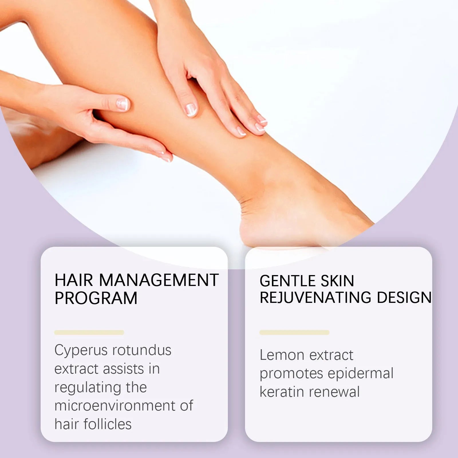 Fragrant hair removal treatment oil 60ml bottle with mint and lemon extracts for softening