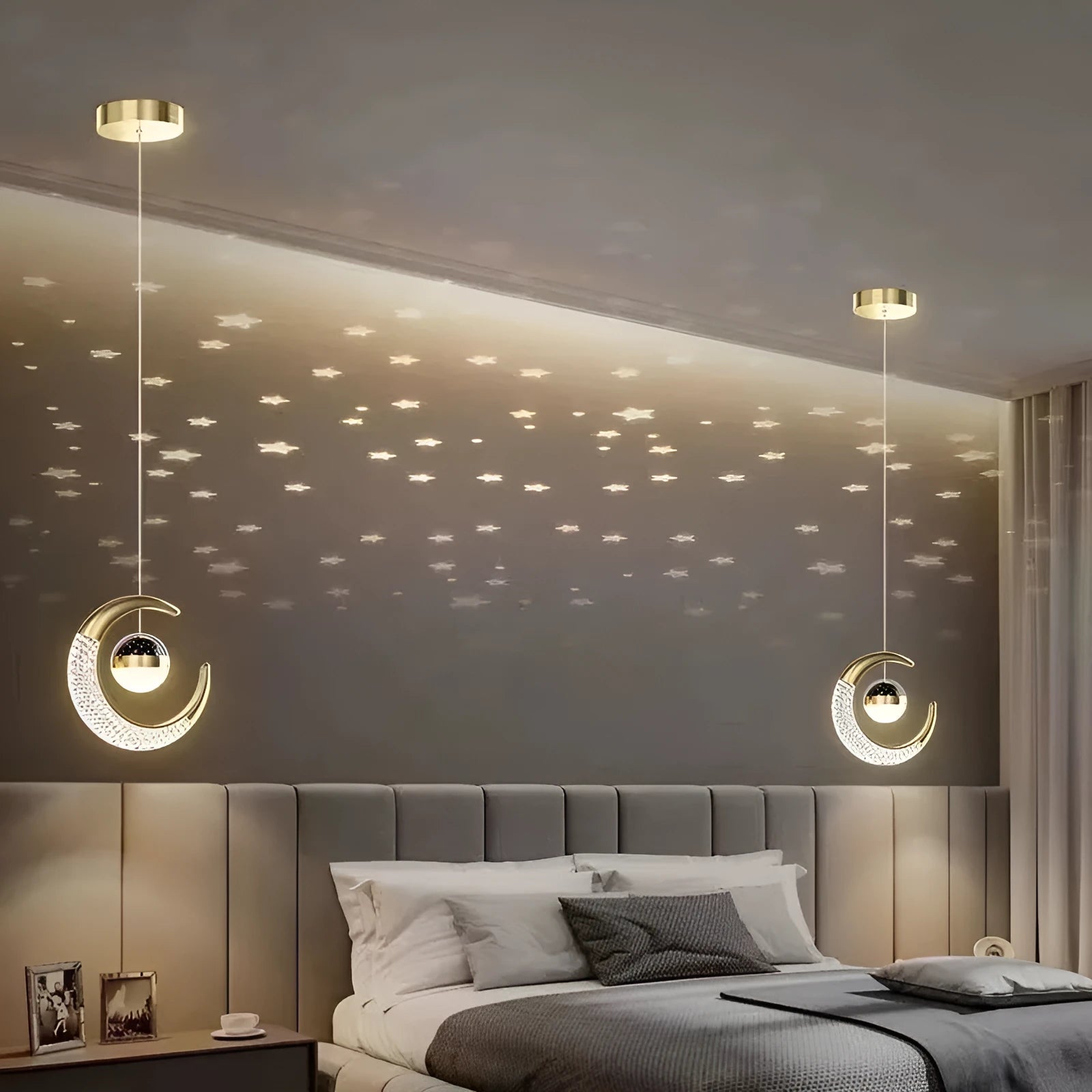 Adjustable pendant light in black or gold finish for living room or dining room, three-colour dimming, modern simple style