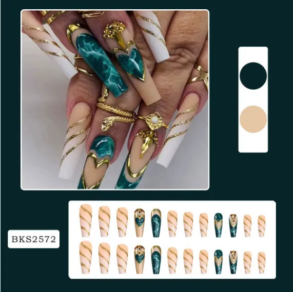Ballet wave line detachable nail stickers in W067 colour with jelly glue packs