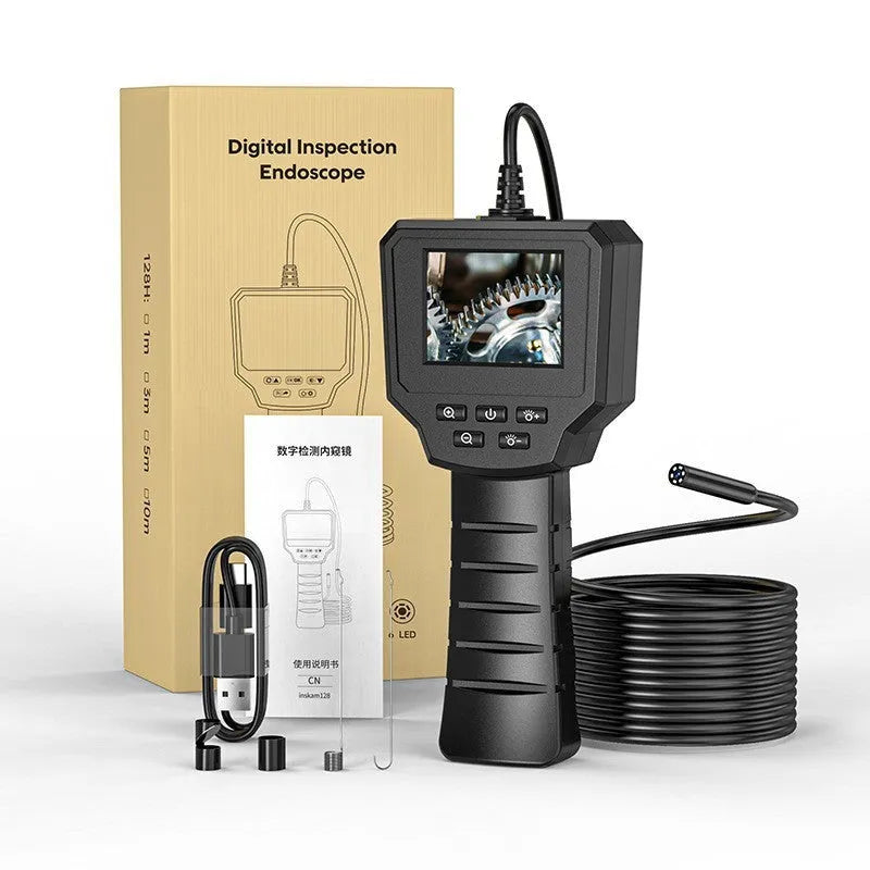 Auto repair pipeline HD camera endoscope with 8mm waterproof probe and hard wire cable