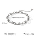 Stainless steel jewellery set including a necklace with titanium steel pendant, bracelet, and earrings in a matching colour