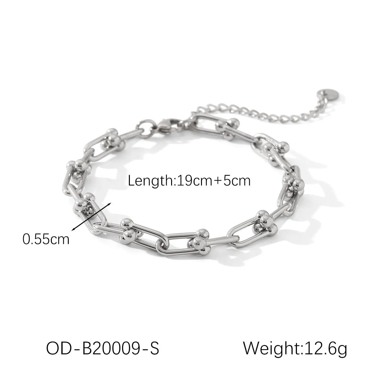 Stainless steel jewellery set including a necklace with titanium steel pendant, bracelet, and earrings in a matching colour