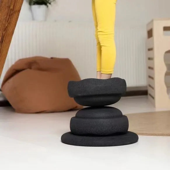 Plastic wood surf balance board for children 4-6 years in mixed colour or black finish