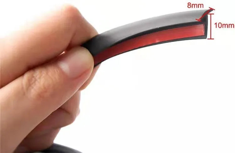 Black and white TPE universal rubber seal strip for car body and bumper gap filling.