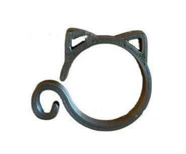 Cat-shaped plastic plant clip for gardening in red, yellow, green, and white colour options