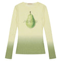 Women's gradient flower long-sleeved T-shirt in light pink, thin polyester fabric, available in sizes S M L